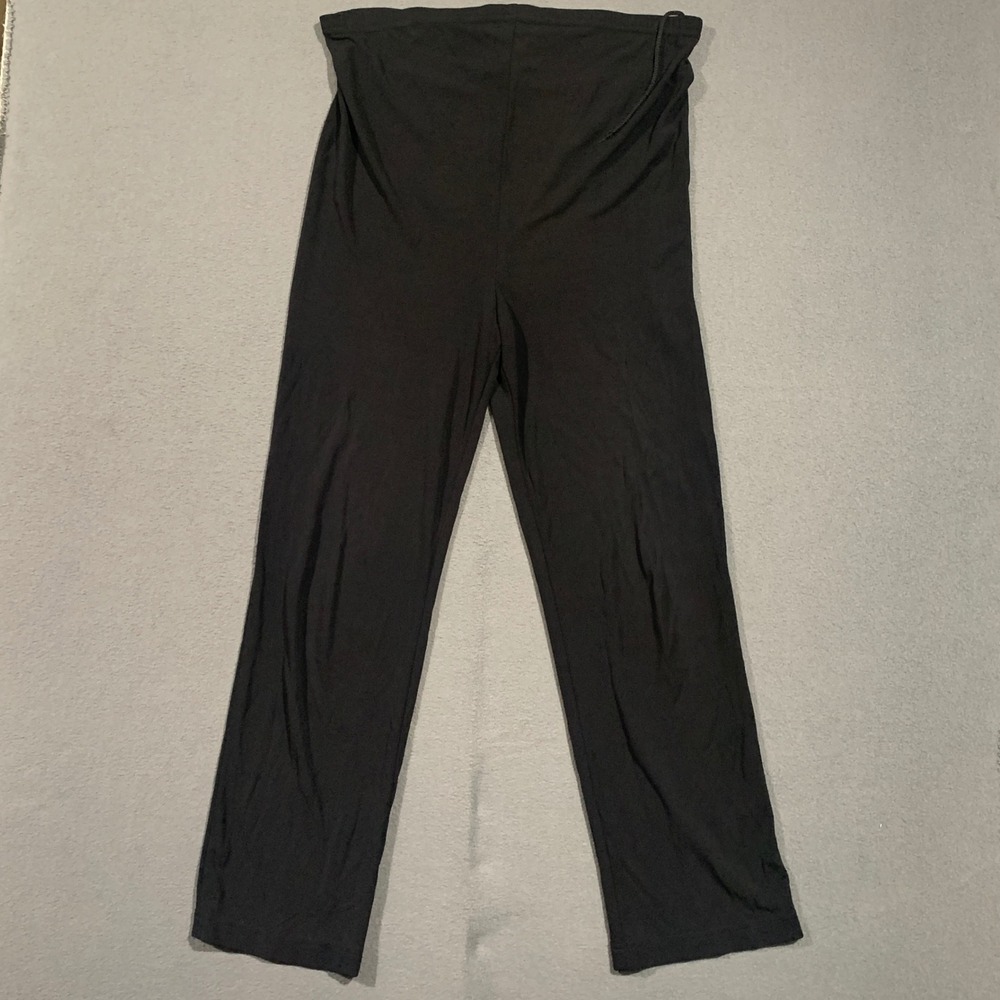 Mimi Maternity Womens Black Drawstring Waist Pants M Rayon Polyester Made in USA